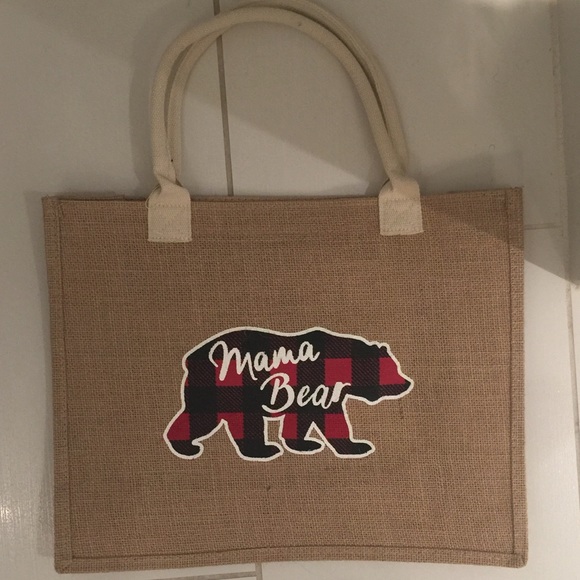 Handbags - “Mama Bear” straw tote/shopping bag.  Never used.